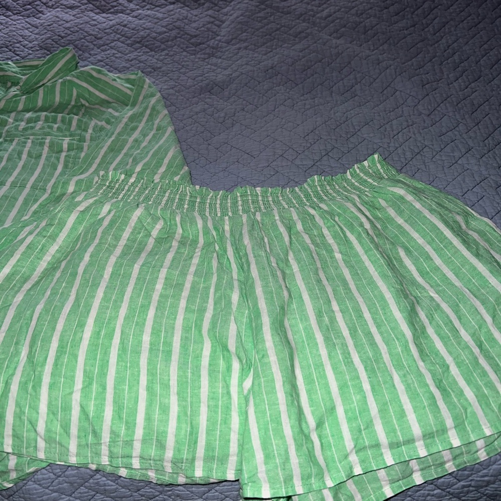 Aerie Linen Blend Long Sleeve Button Down Shirt And Shorts Set - Picture 6 of 13